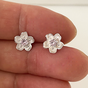 ピアス シルバー 桜 さくら チェリーブロッサム スタッド ピンク ジルコニア レディース アクセサリーの画像9