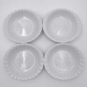 美濃焼 白 ウェーブ 楕円 深皿 4枚セット パスタ皿 カレー皿 オーバル 白い食器 新品 未使用 訳あり お買い得 箱なし