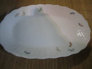 すこし前の深川製陶　蝶柄楕円大皿