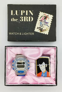 [ редкий ][ включение в покупку приветствуется ] Lupin III часы & зажигалка Lupin * масляная зажигалка * наручные часы *Watch & Lighter
