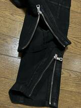 ※BALMAIN バルマン バイカー 裾ジップ コーティング コットンパンツ ブラック 日本製 29 　　　　　 BJBC.A_画像6