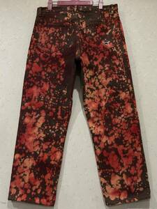 ※Supreme シュプリーム regular jean Bleached Red 総柄 デニムパンツ 32 　　　 　　　　　　　　 BJBC.A