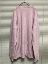 新品《 RAF SIMONS ラフシモンズ 》ルーズフィット ニット 2 / オーバーサイズ セーター カレッジ ロゴ プリント ピンク pink logo knit_画像3