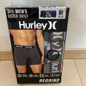 送料無料　新品未使用　ハーレー HURLEY ボクサーパンツ 3枚セット Mサイズ　日本サイズL相当　メンズ　ロゴ 無地 フラワー 花柄