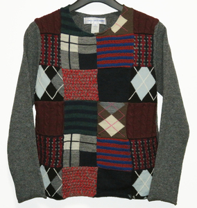 COMME des GARCONS SHIRT 09AW patchwork knitted XS beautiful goods Comme des Garcons shirt 