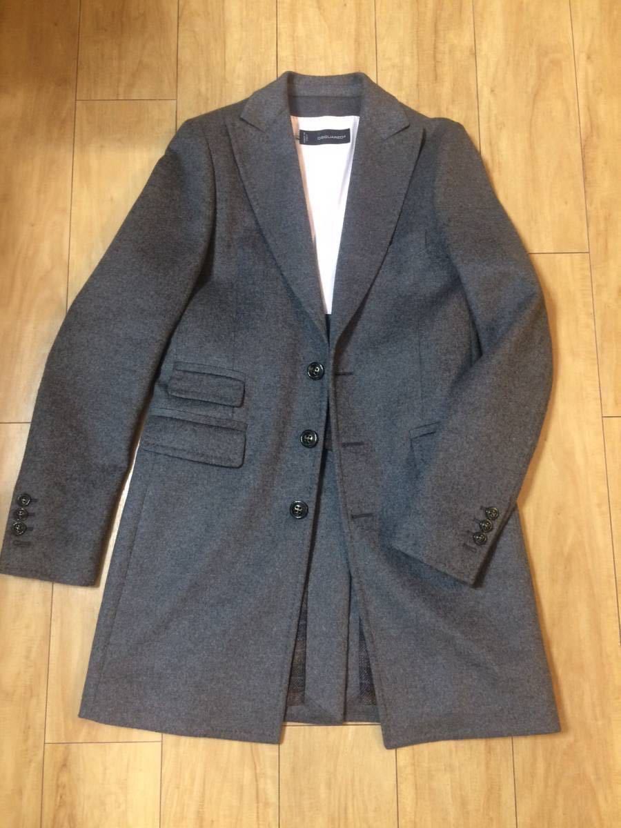チェスターコート XXS 黒 DSQUARED2 ディースクエアードNR3097-