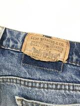 古着 1514 W34 デニム パンツ ビンテージ 80 70 60 USA vintage リーバイス Levi's ジーンズ 517 オレンジ ダメージ ヒゲ 濃紺_画像10