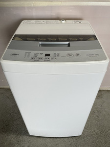 【美品】AQUA 5.0kg洗濯機 AQW-S50HBK 2020年製 通電確認済み 風乾燥機能 3Dアクティブ洗浄 時短・ちょっとコース搭載 デザイン◎