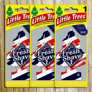 送料無料！Little Tree リトルツリー 3枚セット「Fresh Shave 」エアフレッシュナー 消臭 芳香剤 インテリア アメリカン雑貨 車