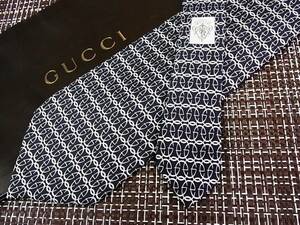 ☆状態並N☆6172■グッチ【GUCCI】 総ＧＧロゴ柄 ネクタイ