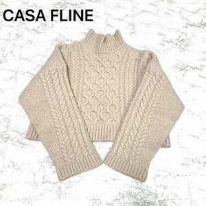 CASA FLINE　カーサフライン　ニット　ハイネック　ウール　ケーブル編み