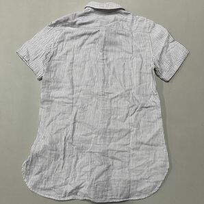Y's Yohji Yamamoto ヨウジヤマモト 綿100 半袖 ガーゼシャツ サイズ1 ストライプ 日本製 MADE IN JAPANの画像4
