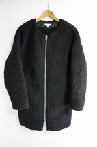 美品 BEAUTY&YOUTH UNITED ARROWS ビューティー＆ユース ユナイテッドアローズ ボア ジップ ノーカラー コート 1625-699-4501 M黒 122N_画像1