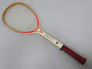 (Q-ち-611)KAWASAKI テニスラケット木製 Courtpet NUMBER ONE 軟式 レトロ 中古