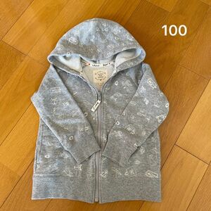 100 ハッシュアッシュ　パーカー　長袖　秋服　冬服　柄入り　女の子　