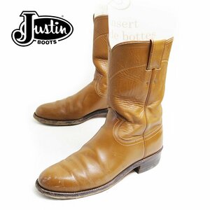 USA made 24.5cm corresponding Justin Justin pekos boots leather shoes leather shoes original leather western boots rare Brown /U6814