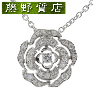 ( beautiful goods ) Chanel CHANEL turtle rear diamond necklace K18 WG white gold × diamond J11177 written guarantee 8885