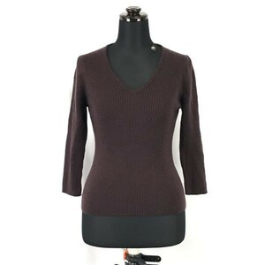 ミッシェルクラン/MICHEL KLEIN★ウール100％/薄手セーター【38/women’s size -M/ワインレッド/burgundy】Tops/Shirts◆BH155