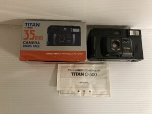【日本全国 送料込】ジャンク扱い TITAN フラッシュ内蔵 35ミリコンパクトカメラ C-500 フィルムカメラ OS1551