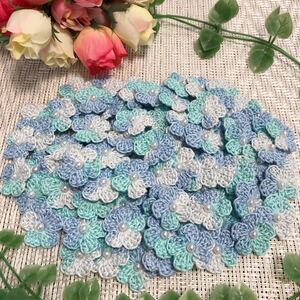 (No.37)* hand made * pretty . flower (^^)100 sheets [ Mix ] lace thread pa- ruby z attaching motif parts and so on 