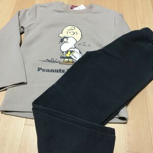  Snoopy pyjamas unused goods 130 size reverse side nappy sweatshirt long trousers long sleeve new goods 