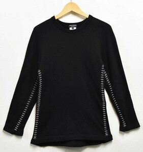 2012 year made in Japan com *te* Garcon Homme pryus pull over cut and sewn black × white stitch men's S(35180