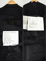 2000年代 日本製 コム・デ・ギャルソン オム ウール 織り柄 テーラードジャケット 3つボタン ネイビー M(29709_画像3