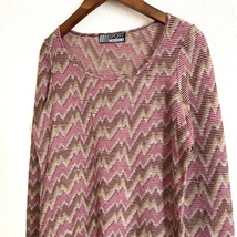 #anc ミッソーニスポーツ MISSONI SPORT カットソー 44 ピンク系 イタリア製 ニット シェブロン柄 レディース [735262]_画像3