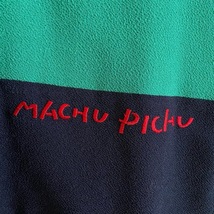 #snc サンネンザカ 三年坂 マチュピチュ MACHUPICHU カットソー F 緑 紺 ちりめん 刺繍 エッフェル塔 半袖 レディース [786209]_画像4