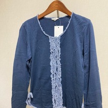 #apc ピンクハウス PINKHOUSE カットソー L 紺 フリル チェック レディース [783857]_画像3