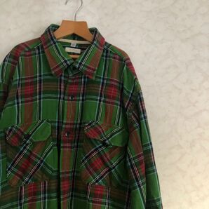 OLD uniqlo u 90s キャンプ　チェック　ネルシャツ　グリーン　 チェックシャツ フランネルシャツ 柄 菅田将暉