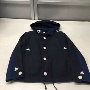  free shipping *POU DOU DOU* reverse side boa inner attaching turn-down collar coat protection against cold mountain parka *M size * navy #50121sjj37