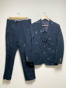  beautiful goods *[NEWYORKER BY KEITA MARUYAMA] yacht embroidery sia soccer setup suit tailored pants 44 S navy new yo- car 