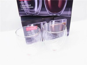 ◎ bodum ◎　ボダム　ダブルウォールグラス　250ml　クリア　サーモグラス　２客セット×2　計4客　◎未使用 保管品