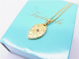 ◎ Twinkle ◎　トゥインクル　ダイヤ0.02ct　K24GP　ネックレス　約4.0ｇ　ゴールドカラー　◎USED