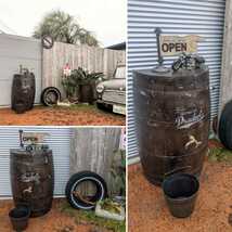 ウイスキー樽 の立水栓オープン&クローズ看板アメリカンヴィンテージな家#ガレージシンク #店舗什器#ガレージライフ#樽 #水栓 _画像3
