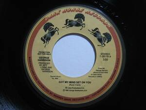 【7”】 GEORGE HARRISON / ●プロモ STEREO/STEREO● GOT MY MIND SET ON YOU US盤 ジョージ・ハリスン セット・オン・ユー