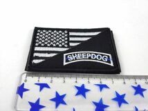 アメリカ国旗 SHEEP DOG ミリタリー パッチ サバゲー 8.5cm 黒白_画像5