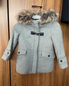 ZARA KIDS グレー　ファー　コート　110cm 120cm 美品