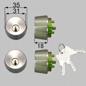 LIXIL・トステム ベルエア　勝手口ドア錠セット（ＧＯＡＬ ピンシリンダー）丸型 勝手口ドア部品 [DEBZ0021]　kenz