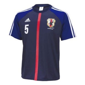 新品即決 adidsアディダス 日本代表 2012 ホーム ナンバーTシャツ NO.5 160cm ジャパンディーブルー CU383-X49725