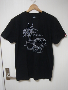 ELEMENT エレメント AH021221FBK メンズM 半袖Tシャツ TruckSS スケートブランド デザイン プリント ティー 黒色 ブラック Black 送料無料