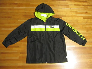 *新品*140*FILA*裏トリコットジャケット*ブラック*フード*フィラ*黒*