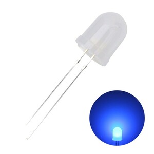 LED 砲弾型 10mm 乳白色 青色 1000～1500mcd 460～465nm 100個