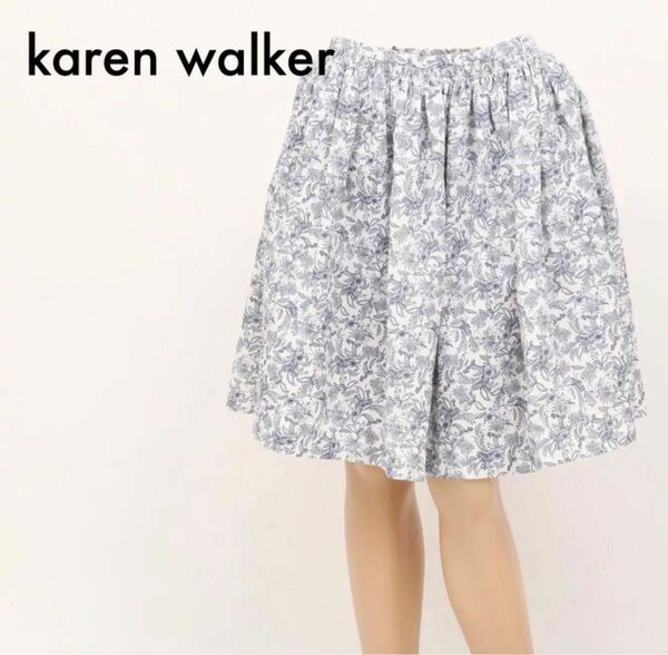 カレンウォーカー　karenwalker 花柄フレアスカート ミニスカート