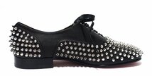 定価15万 新品未使用 Christian Louboutin ルブタン FREDDY スパイク シューズ カーフ レザー スタッズ ブラック レディース 39 革靴_画像5