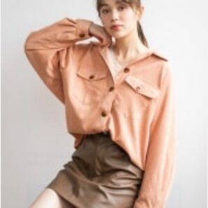 Heather コーデュロイシャツ サーモンピンク