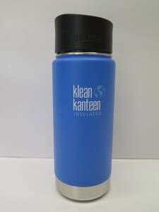 ⑩未使用保管品　klean kanteen クリーンカンティーン　ワイドインスレート　16oz 473ml　（ブルー系）漏れ防止カフェキャップ