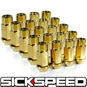 SICKSPEED Gold chrome P1.25 50mm 20ps.@ racing nut aluminium forged USDM JDM Schic Speed Stan s Nissan Subaru Suzuki gold 