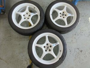 エンケイレーシング RP-01 17インチ 7.5J +48 PCD100 5穴 ナンカン NS-2R 215/45R17 タイヤ・ホイール 3本　補修前提　ジャンク品